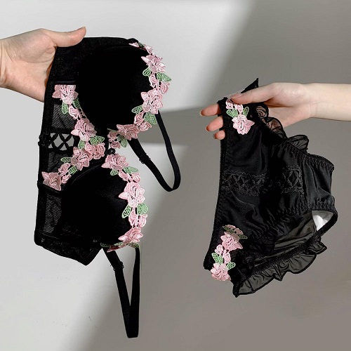NEW FRENCH RETRO LACE PUSH-UP BRA FOR WOMEN – SWEET FLORAL EMBROIDERY
